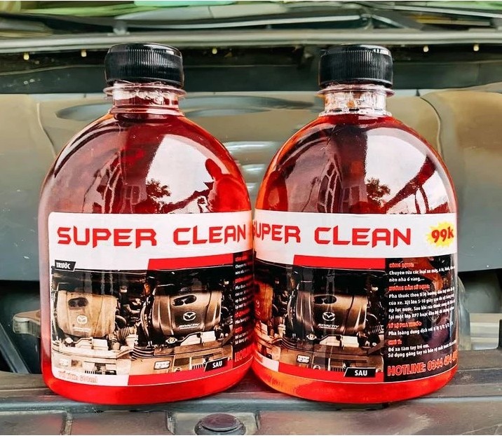 Dung dịch tẩy rửa đầu bò và lốc máy không chạm Super Clean – siêu mạnh, tẩy rỉ sét hiệu quả