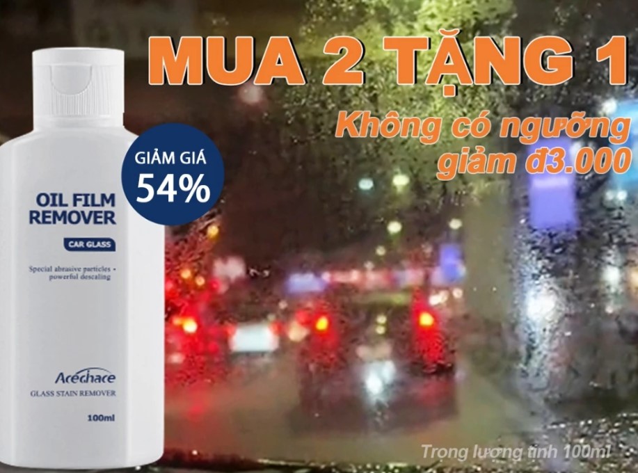 Dung Dịch Tẩy Vết Dầu Kính Ô tô, Xịt Khử Màng Dầu Kính Chắn Gió, Chống Mưa, Làm Sạch Nhanh 2s