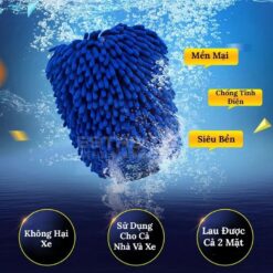 Găng tay rửa ô tô xe máy, bao tay rửa xe san hô làm bằng sợi microfiber mềm mịn tạo nhiều bọt bộ dụng cụ rửa xe