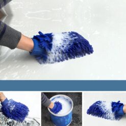 Găng tay rửa ô tô xe máy, bao tay rửa xe san hô làm bằng sợi microfiber mềm mịn tạo nhiều bọt bộ dụng cụ rửa xe