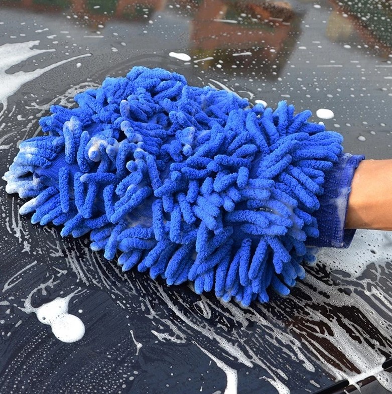 Găng tay rửa ô tô xe máy, bao tay rửa xe san hô làm bằng sợi microfiber mềm mịn tạo nhiều bọt bộ dụng cụ rửa xe