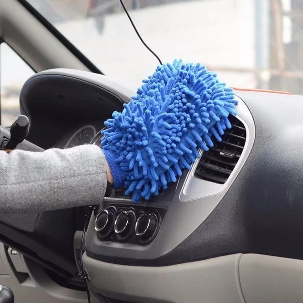 Găng tay rửa ô tô xe máy, bao tay rửa xe san hô làm bằng sợi microfiber mềm mịn tạo nhiều bọt bộ dụng cụ rửa xe