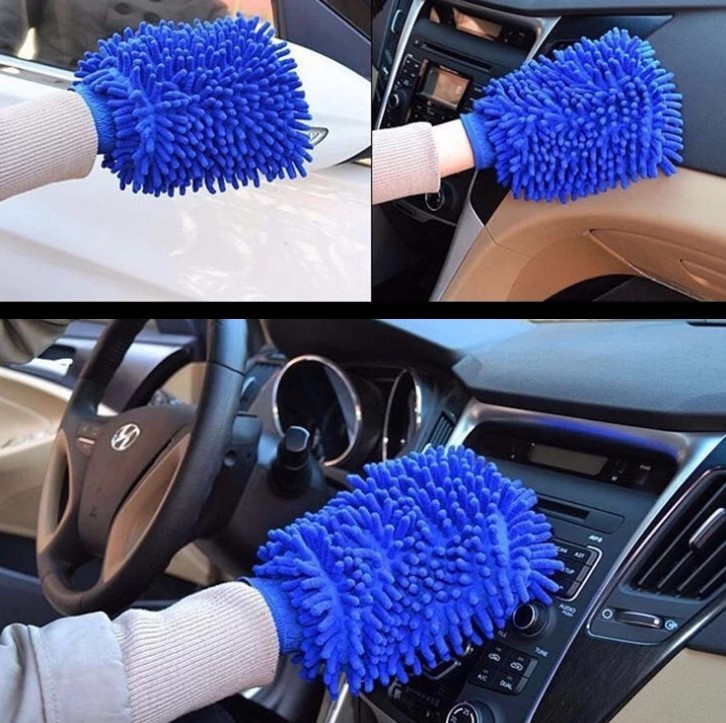 Găng tay rửa ô tô xe máy, bao tay rửa xe san hô làm bằng sợi microfiber mềm mịn tạo nhiều bọt bộ dụng cụ rửa xe