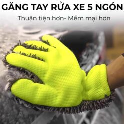 Găng tay rửa xe ô tô xe máy san hô microfiber siêu bọt – Mềm mịn, thấm hút mạnh, không trầy xước