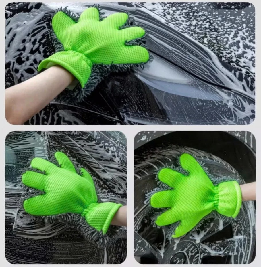 Găng tay rửa xe ô tô xe máy san hô microfiber siêu bọt – Mềm mịn, thấm hút mạnh, không trầy xước