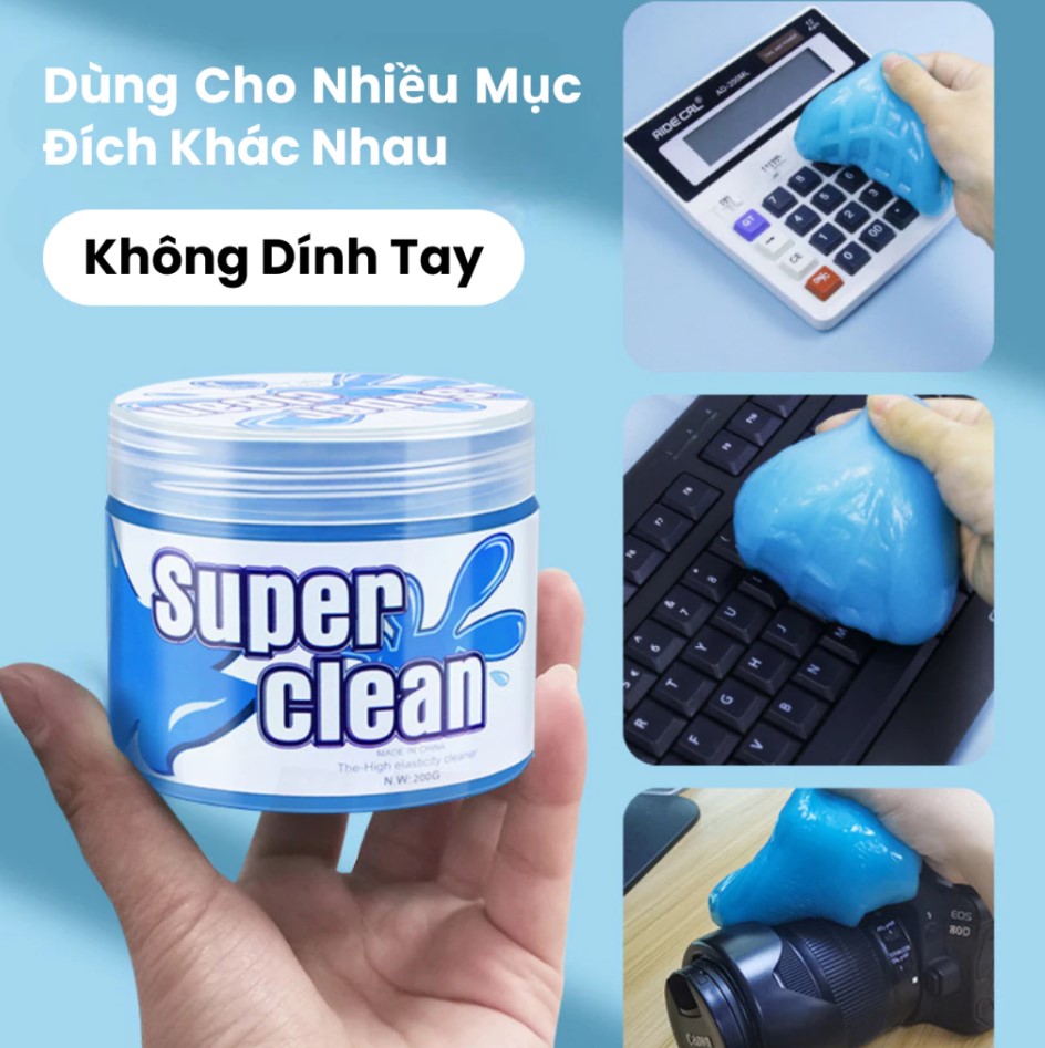 Gel Dẻo Làm Sạch Nội Thất Ô Tô – Gel Super Cleaning Vệ Sinh Bàn Phím, Lấy Bụi Làm Sạch Xe Hơi Đa Năng