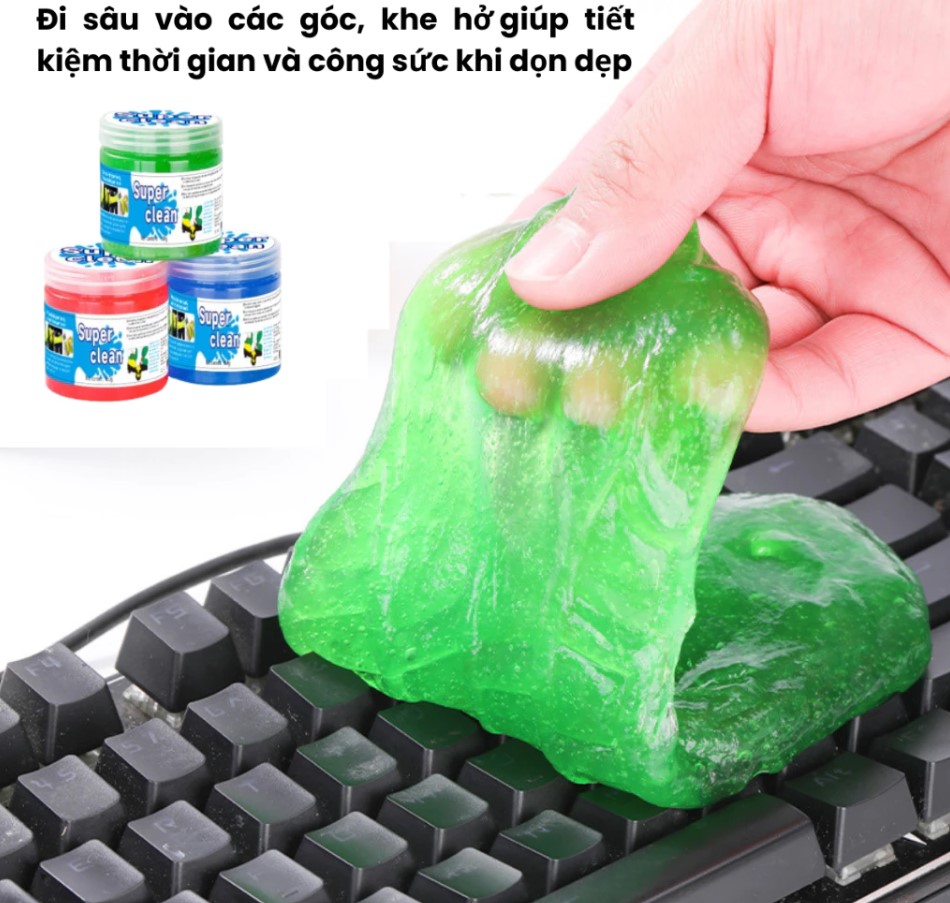 Gel Dẻo Làm Sạch Nội Thất Ô Tô – Gel Super Cleaning Vệ Sinh Bàn Phím, Lấy Bụi Làm Sạch Xe Hơi Đa Năng