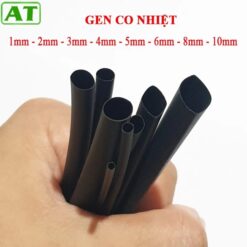 Gen Co Nhiệt Màu Đen Dài 1M – Phi 1mm, 2mm, 3mm, 4mm, 5mm, 6mm, 8mm, 10mm – Bọc Cách Điện, Chống Cháy