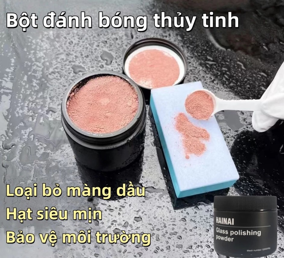 HAINAI – Bột Đánh Bóng Kính Ô Tô 80g – Làm Sạch & Đánh Bóng Kính Chắn Gió Xe Hơi
