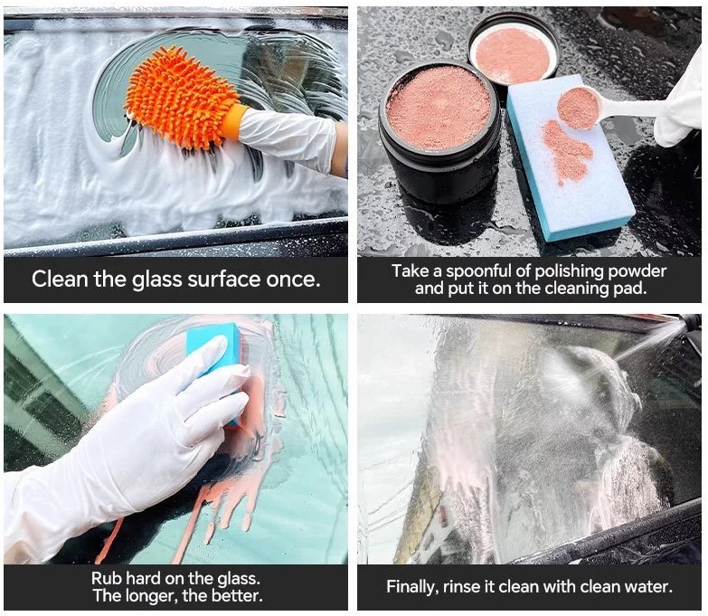 HAINAI – Bột Đánh Bóng Kính Ô Tô 80g – Làm Sạch & Đánh Bóng Kính Chắn Gió Xe Hơi