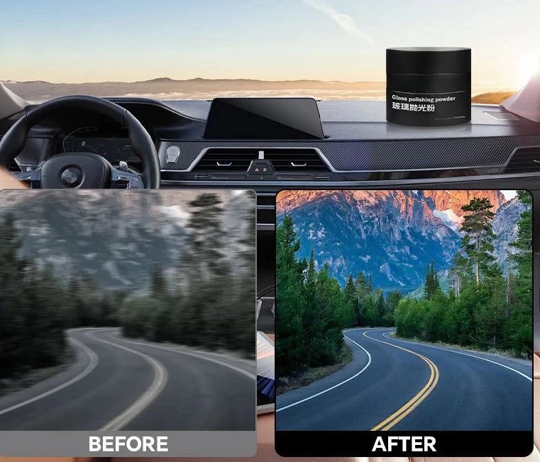 HAINAI – Bột Đánh Bóng Kính Ô Tô 80g – Làm Sạch & Đánh Bóng Kính Chắn Gió Xe Hơi
