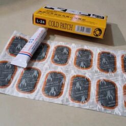 Hộp Miếng Vá Xe Máy, Xe Đạp 24 Miếng + 1 Lọ Keo – Bộ Vá Săm Tiện Dụng