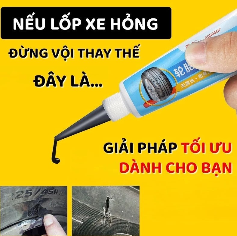 Keo Trám Vá Lốp Cao Cấp Công Nghệ Nhật – Sửa Chữa Vết Rách Lốp, Đàn Hồi Cao, Chịu Nhiệt Tốt