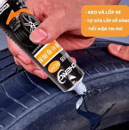Keo Vá Lốp Ô Tô, Xe Máy 30ML / 50ML – Chuyên Vá Nứt, Rách, Chịu Nhiệt Tốt, Đàn Hồi Cao
