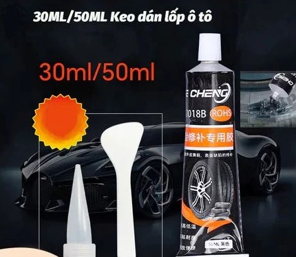 Keo Vá Lốp Ô Tô, Xe Máy 30ML / 50ML – Chuyên Vá Nứt, Rách, Chịu Nhiệt Tốt, Đàn Hồi Cao