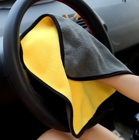 Khăn Lau Đa Năng 2 Lớp Màu Vàng Xám – Lau Ô Tô Xe Hơi, Lau Bếp Lau Kính