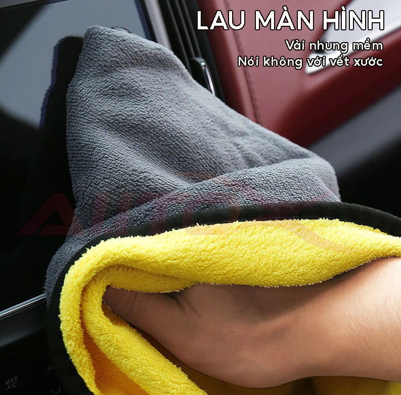 Khăn lau ô tô AutoX chất liệu nhung mềm hút ẩm hút bụi làm sạch đa năng 30x60cm