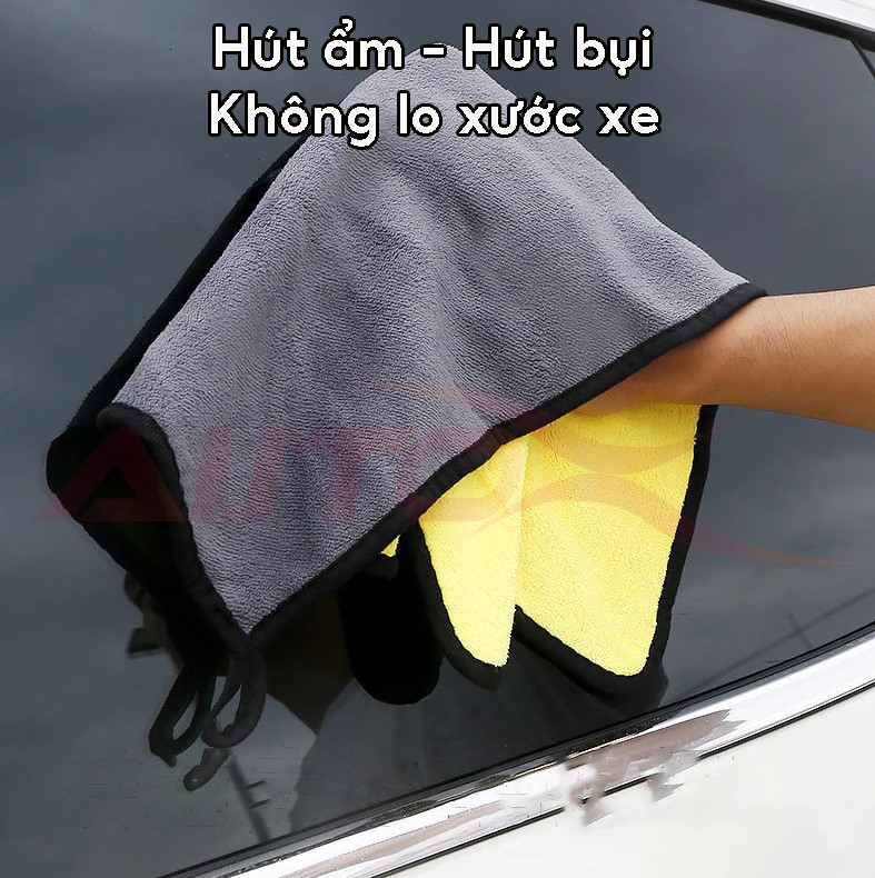 Khăn lau ô tô AutoX chất liệu nhung mềm hút ẩm hút bụi làm sạch đa năng 30x60cm
