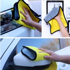 Khăn lau ô tô Focar chất liệu nhung mềm hút ẩm hút bụi làm sạch đa năng 30x60cm