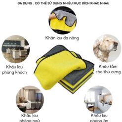 Khăn lau ô tô Focar chất liệu nhung mềm hút ẩm hút bụi làm sạch đa năng 30x60cm