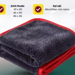 Khăn Lau Ô Tô Sợi Microfiber Cao Cấp, Lau Xe Hơi Chuyên Dụng 80% Sợi Nano 20% Mềm Mịn, Đa Năng