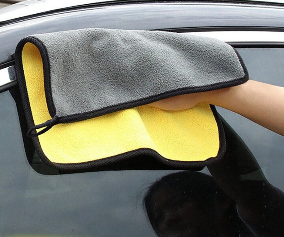 Khăn Lau Ô Tô – Xe Hơi, Bếp, Kính 2 Lớp Cao Cấp Màu Vàng, Siêu Thấm Hút, Không Rụng Lông