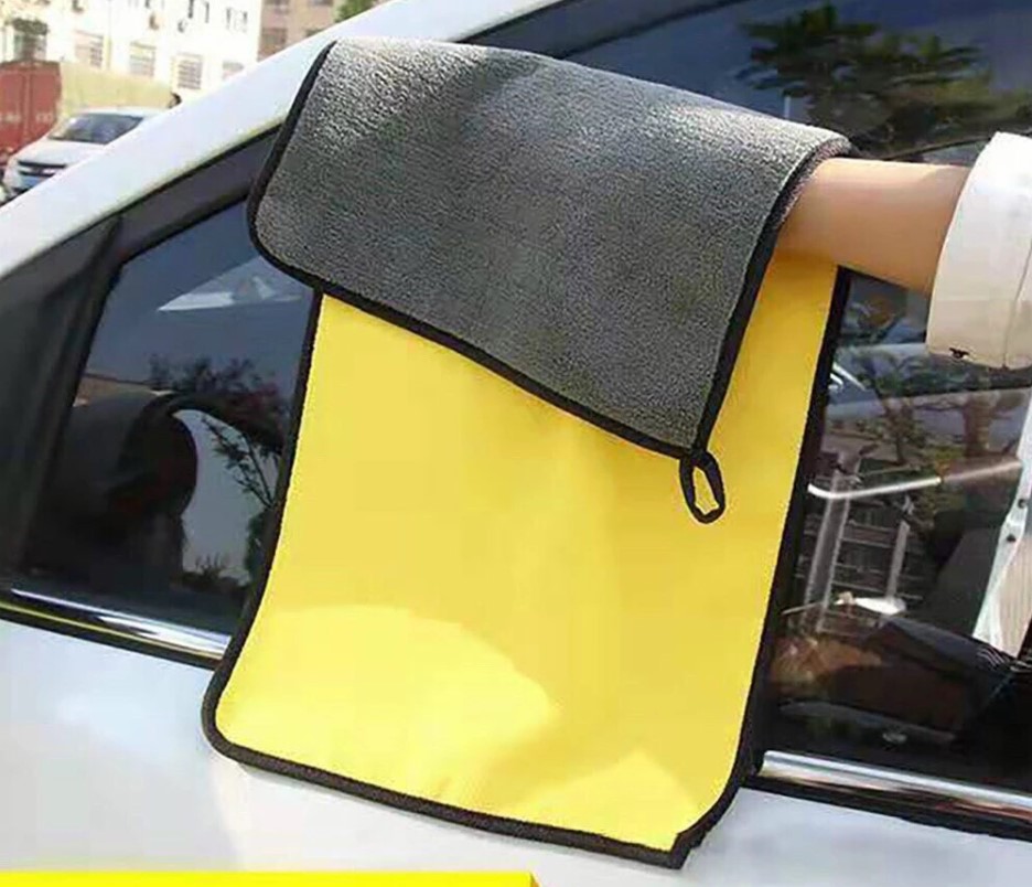 Khăn Lau Ô Tô – Xe Hơi, Bếp, Kính 2 Lớp Cao Cấp Màu Vàng, Siêu Thấm Hút, Không Rụng Lông