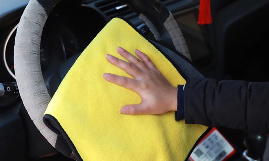 Khăn Lau Ô Tô – Xe Hơi, Bếp, Kính 2 Lớp Cao Cấp Màu Vàng, Siêu Thấm Hút, Không Rụng Lông