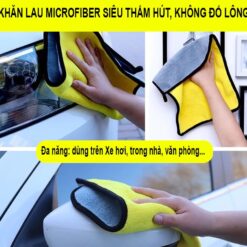 Khăn Lau Xe Ô Tô Microfiber Cao Cấp – Đa Năng, Thấm Hút Tốt, Không Trầy Xước