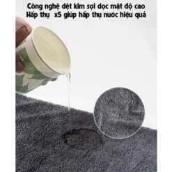 Khăn Lau Xe Ô Tô, Xe Máy Microfiber Cao Cấp – Khăn Lau Đa Năng 2 Mặt Kích Thước 30×40cm / 40×60cm (Xám – Viền Đen)
