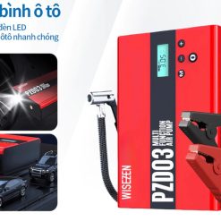 Kích Bình Kèm Bơm Xe Ô Tô 4 Trong 1 Wisezen, Giải Pháp Cứu Hộ Toàn Diện