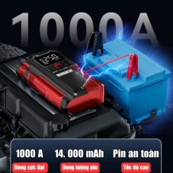 Kích Bình Ô Tô 12V – Bơm Lốp Xe Hơi Đa Năng 4in1 Monacar 14000mAh