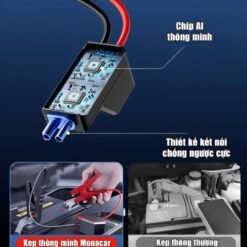 Kích Bình Ô Tô 12V – Bơm Lốp Xe Hơi Đa Năng 4in1 Monacar 14000mAh