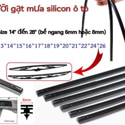 Lưỡi Gạt Mưa Ô Tô Cao Cấp, Chất Liệu Silicon Bền Bỉ, Chống Mài Mòn