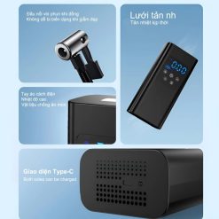 Máy Bơm Hơi Không Dây TYZONG PRO Bơm Nhanh, Dùng Cho Xe Máy, Ô Tô, Xe Đạp Điện, Đồ Bơm Hơi