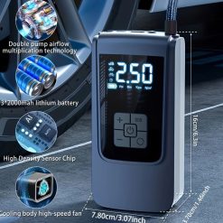 Máy Bơm Hơi Lốp Xe Hơi Di Động 150 PSI – Bơm Tức Thì Cho Ô Tô, Xe Máy, Xe Đạp