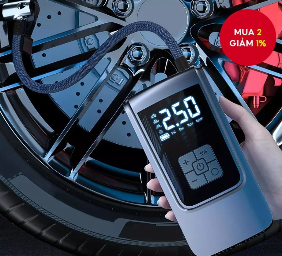 Máy Bơm Hơi Lốp Xe Hơi Di Động 150 PSI – Bơm Tức Thì Cho Ô Tô, Xe Máy, Xe Đạp