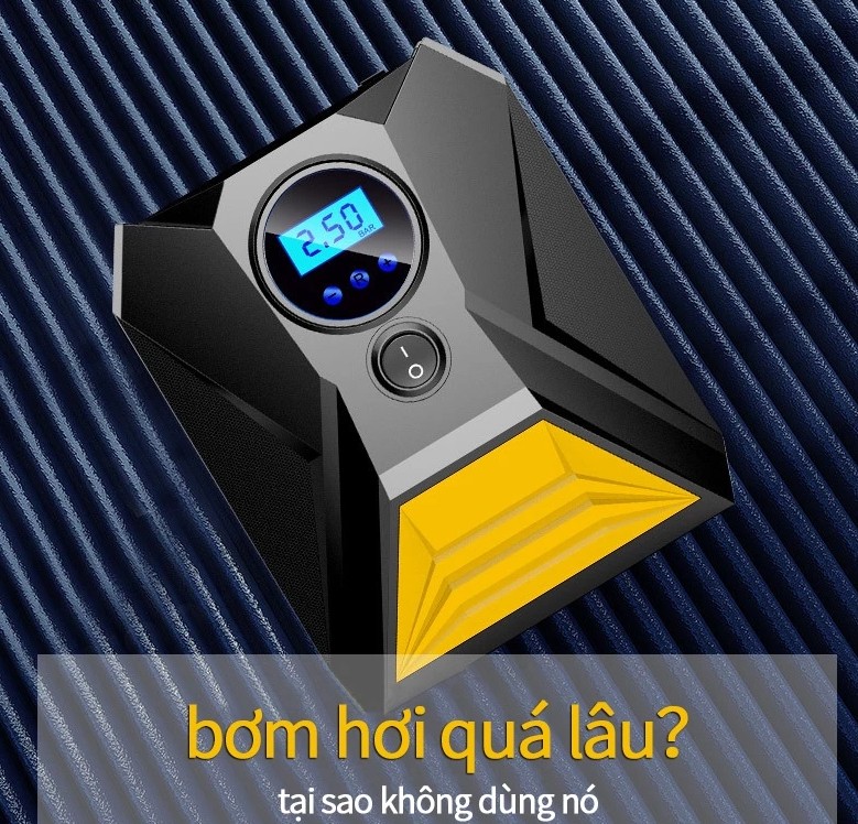 Máy Bơm Hơi Ô Tô Mini Đa Năng 12V SJ0062 – Điện Tử Tự Ngắt, Áp Suất Cao