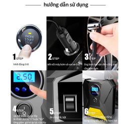 Máy Bơm Hơi Ô Tô Mini Đa Năng 12V SJ0062 – Điện Tử Tự Ngắt, Áp Suất Cao