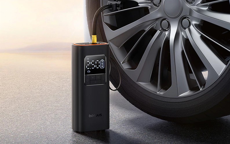 Máy Bơm Hơi Ô Tô, Xe Máy, Xe Đạp Không Dây BASEUS SuperMini Pro Màn Hình LCD