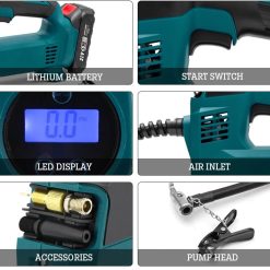 Máy Bơm Hơi POWEX PW-BH150PSI, Bơm Ô Tô, Xe Máy, Xe Đạp, Phao Hơi Hiển Thị Áp Suất