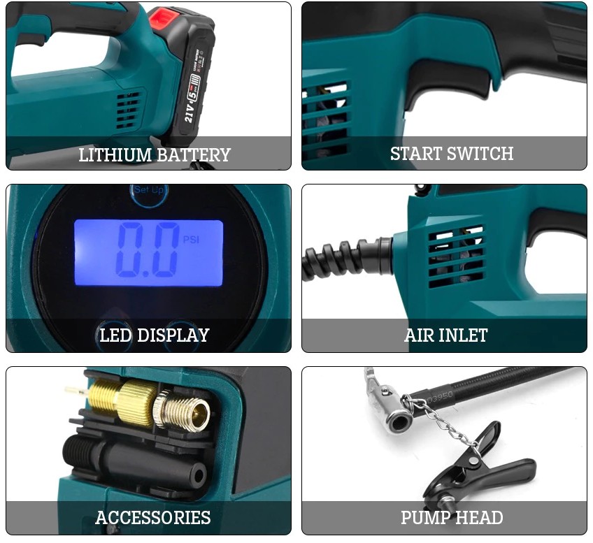 Máy Bơm Hơi POWEX PW-BH150PSI, Bơm Ô Tô, Xe Máy, Xe Đạp, Phao Hơi Hiển Thị Áp Suất