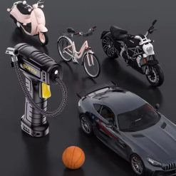 Máy Bơm Hơi Xe Ô Tô SUITU ST-5007 Mini, Cầm Tay, Tự Ngắt, Pin Sạc Đa Năng