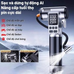 Máy Bơm Khí Cầm Tay Di Động Theo Dõi Áp Suất Lốp Chính Xác, Cho Ô Tô, Xe Máy, Xe Đạp