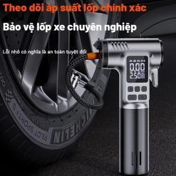 Máy Bơm Khí Cầm Tay Di Động Theo Dõi Áp Suất Lốp Chính Xác, Cho Ô Tô, Xe Máy, Xe Đạp