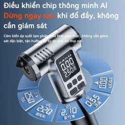 Máy Bơm Khí Cầm Tay Di Động Theo Dõi Áp Suất Lốp Chính Xác, Cho Ô Tô, Xe Máy, Xe Đạp