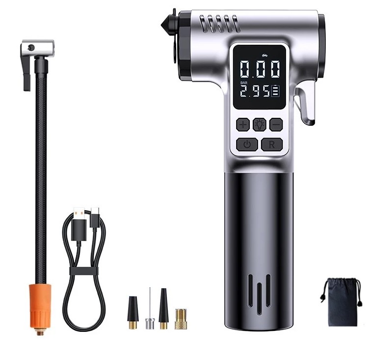 Máy Bơm Khí Cầm Tay Di Động Theo Dõi Áp Suất Lốp Chính Xác, Cho Ô Tô, Xe Máy, Xe Đạp