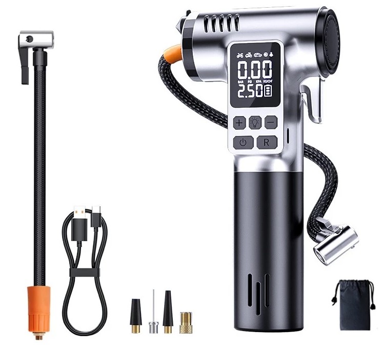 Máy Bơm Khí Xe Cầm Tay Di Động, Theo Dõi Áp Suất Chính Xác