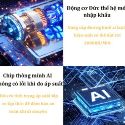 Máy Bơm Lốp Không Dây Cầm Tay Cao Cấp – Màn Hình Hiển Thị Kép, Động Cơ Đức, Bơm Nhanh, Tự Ngắt Khi Đủ Áp Suất