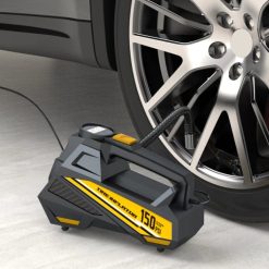 Máy Bơm Lốp, Máy Nén Khí Mini 12V Tích Hợp Đèn LED Cho Ô Tô, Xe Máy, Xe Đạp